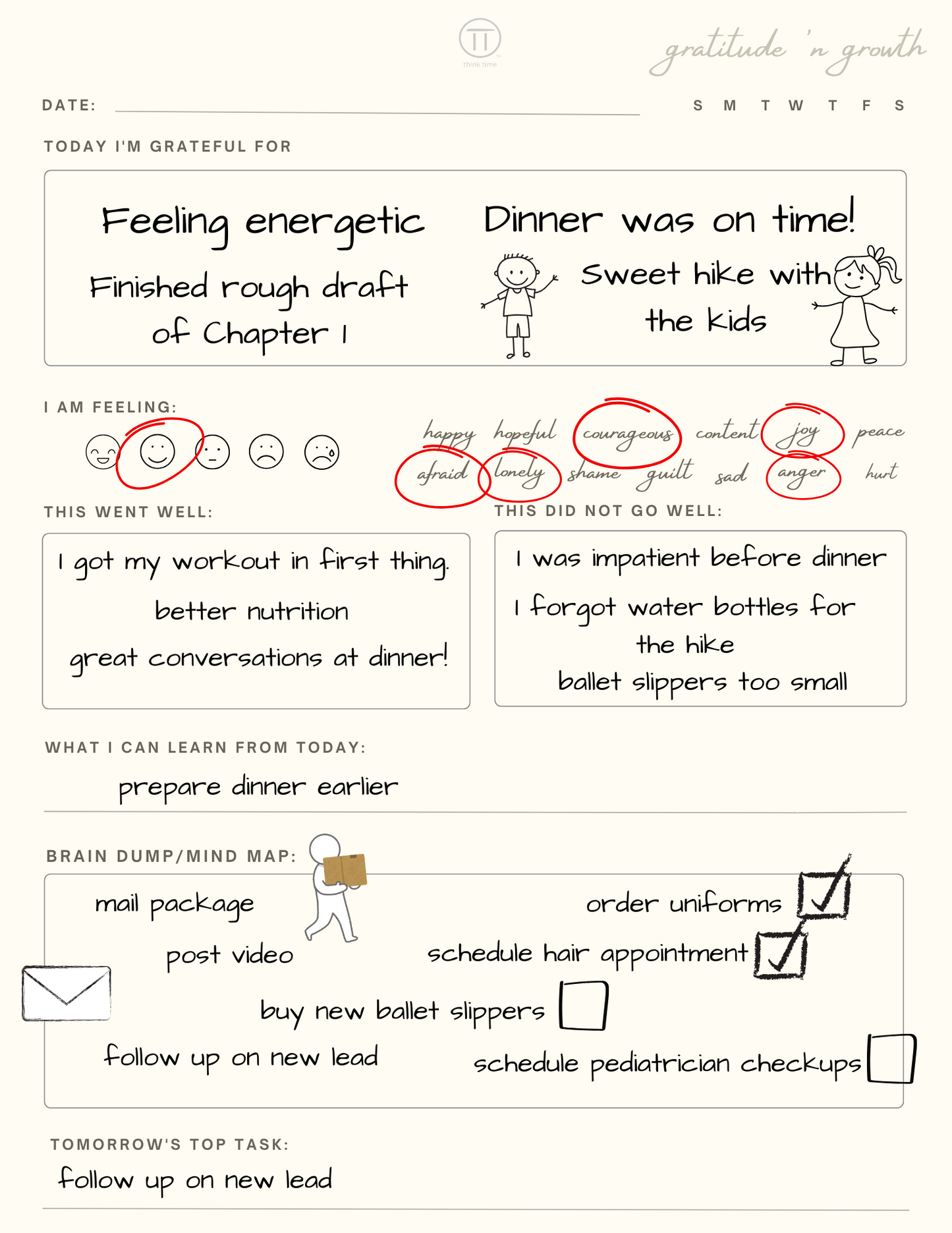 Gratitude n Growth Daily ThinkSheets (BETA)