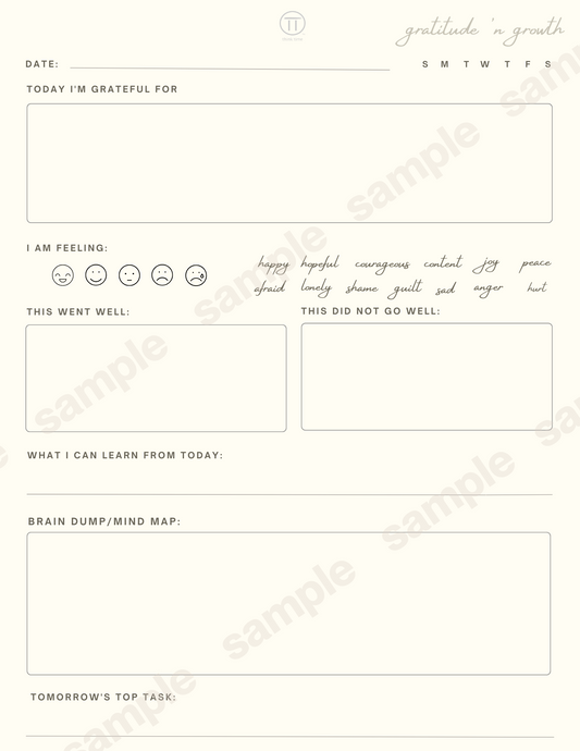 Gratitude n Growth Daily ThinkSheets (BETA)