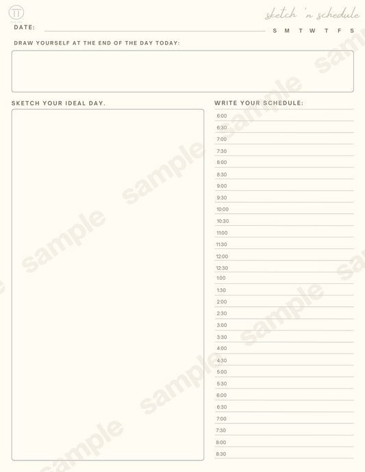 Sketch n Schedule Daily Think Sheets BETA